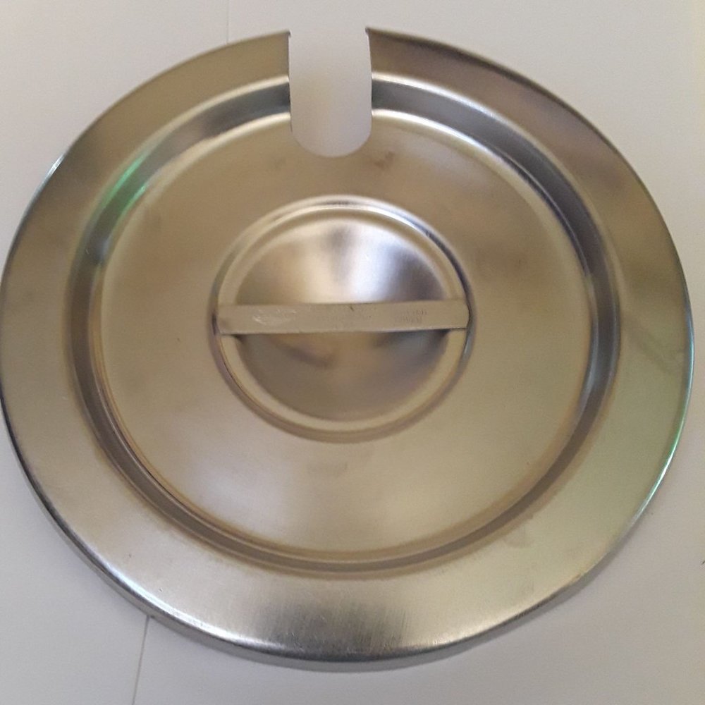 VOLLRATH SLOTTED LID COVER - STAINLESS STEEL RESTAURANT QUALITY - 7.5" DIAMETER